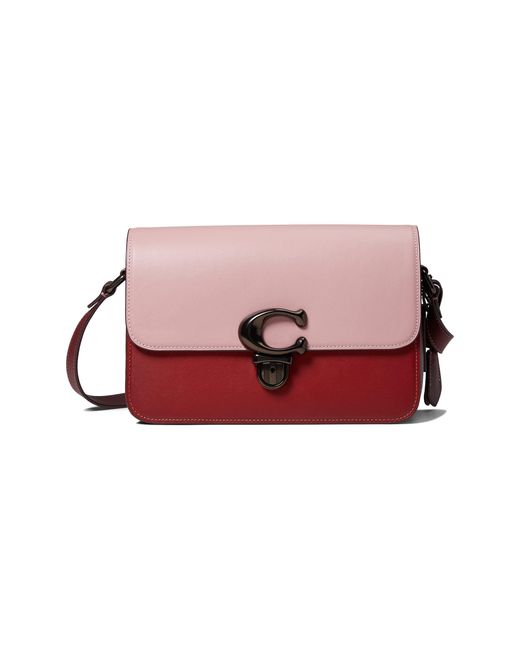 COACH Pink Color-block Leather Studio Shoulder Bag