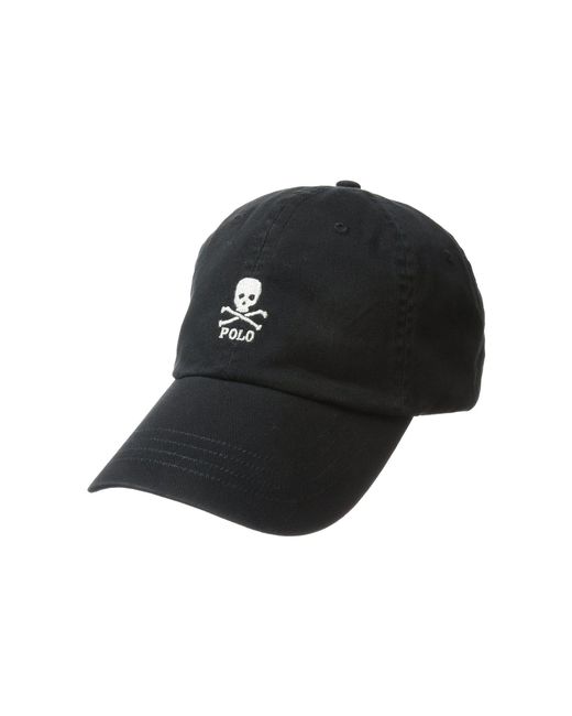 Polo Ralph Lauren Classic Sport Skull Chino Hat (polo Black) Caps for men