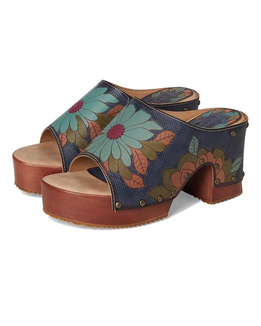 Spring Step Blue Teeshirt Wedge Shoes, Synthetic