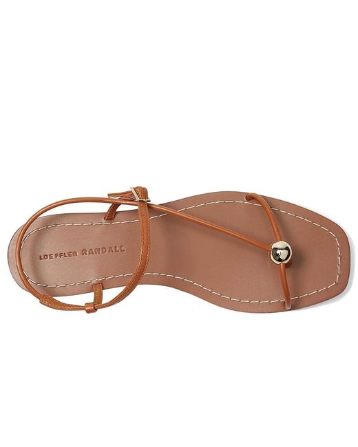Loeffler Randall Brown Lara Strappy Flat Sandals With Ball Wedge Shoes 9.5 B