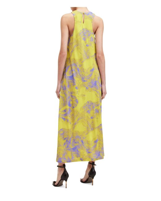 AllSaints Yellow Kura Inspiral Dress