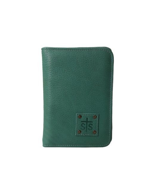STS Ranchwear Green Magnetic Wallet/travel/passport Case (leopard) Wallet Handbags