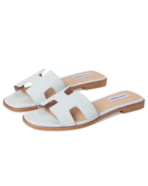 Steve Madden White Hadyn Sandals, Rubber/Synthetic