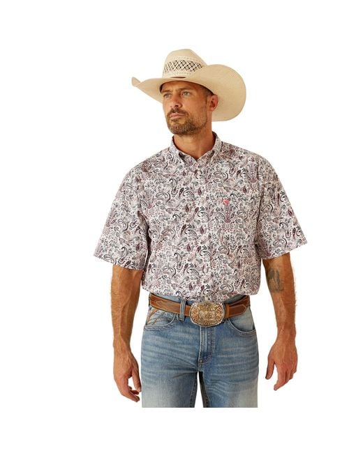 Ariat Gray Wrinkle Free Whitaker Classic Fit Shirt for men