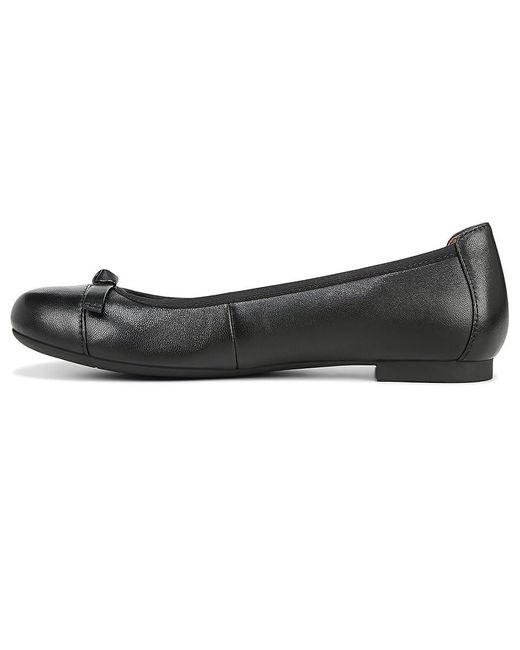 Vionic Black Amorie Skimmers ( Leather) Flat Shoes