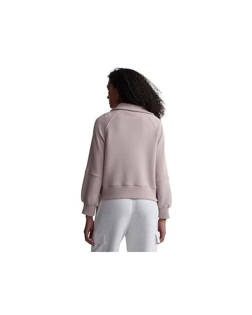 Varley Black Milano Half Zip Sweat Sweater, Cotton/Polyester