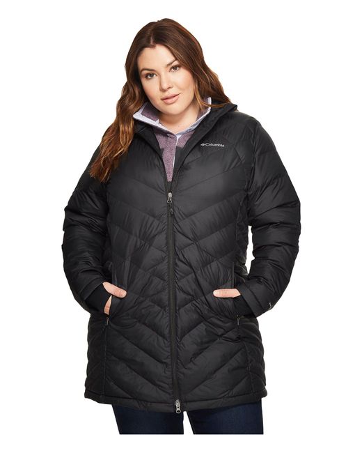 Columbia Synthetic Plus Size Heavenly Long Hooded Jacket in Black ...