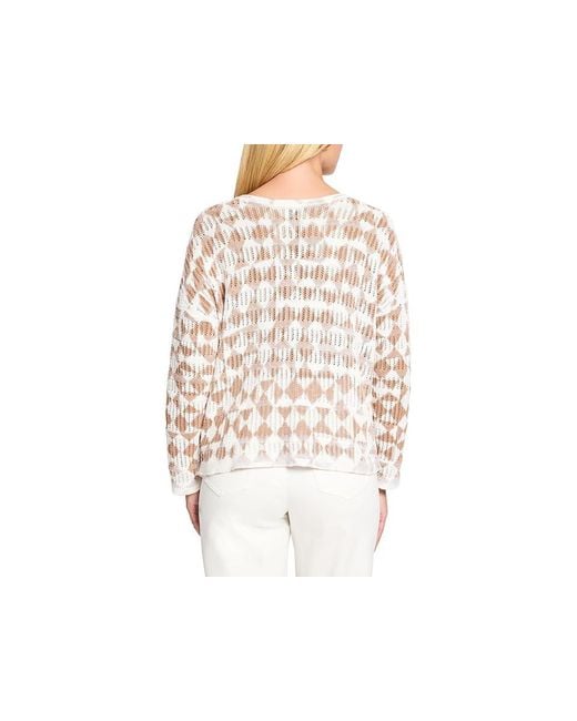 NIC+ZOE Black Petite Textured Diamond Sweater Sweater, Cotton