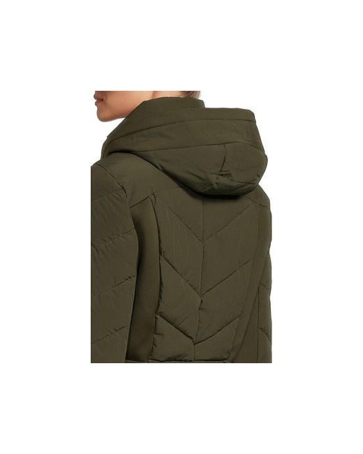 MICHAEL Michael Kors Green Chevron W/ Belt A421509B74 Coat, Polyester