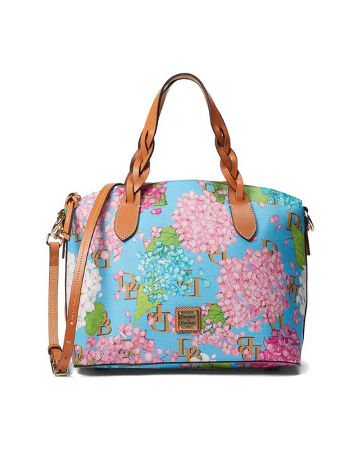 Dooney & Bourke Hydrangea Monogram Celeste Satchel