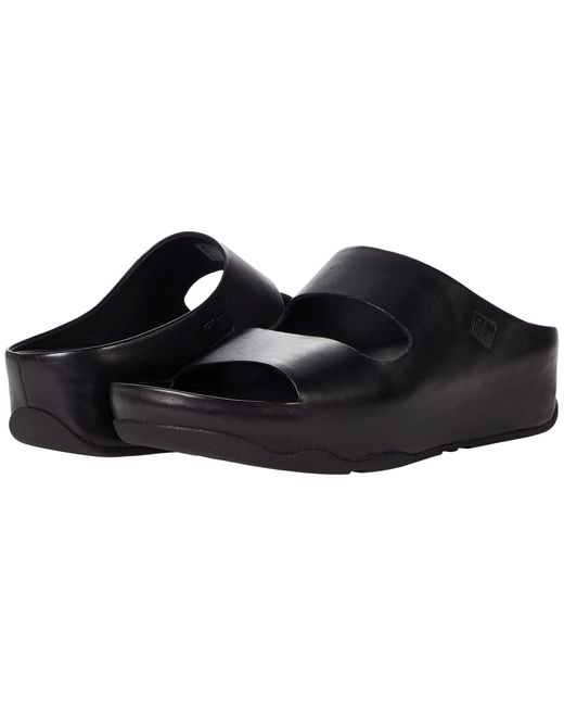 fitflop buckle up leather slides