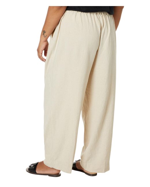 Madewell Plus Pull-on Straight Crop Pants In 100% Linen in Natural | Lyst