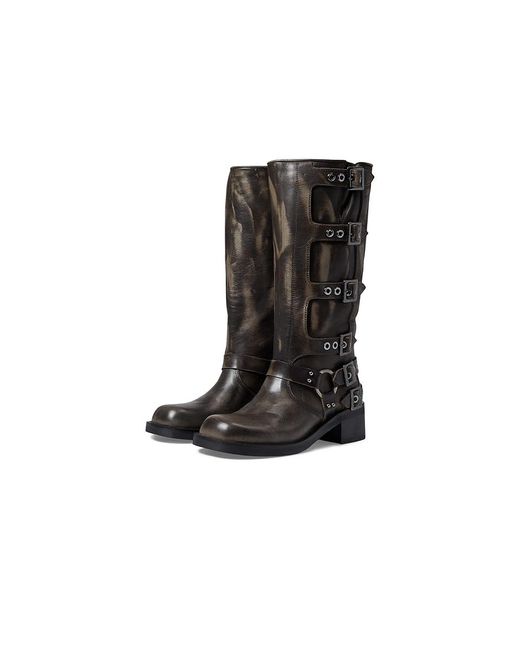Steve Madden Black Rocky Boot Shoes, Leather