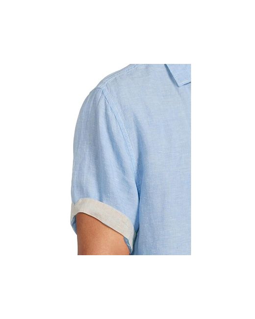 Tommy Bahama Blue Short Sleeve Paradise Breezer T Shirt, Linen for men