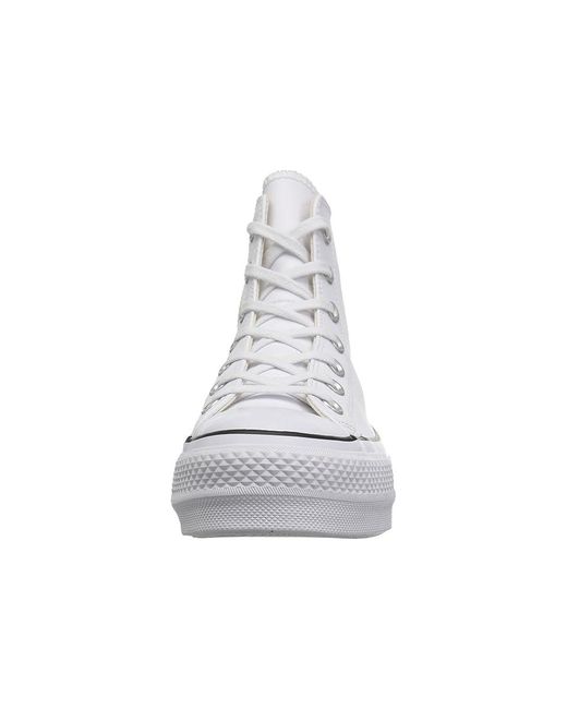 Converse White Chuck Taylor All Star High Top Platform Leather Sneaker Lace Up Casual Shoes/ 10 B