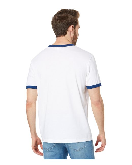 Lacoste White Short Sleeve Regular Fit Tee Shirt W/ Large Wording for men