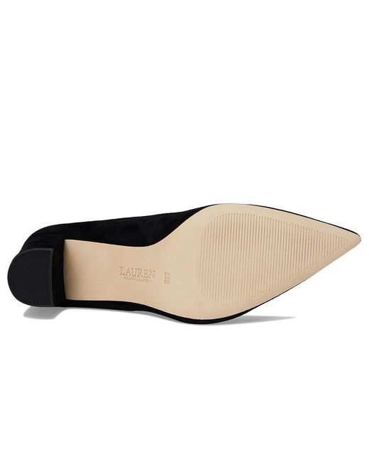 Ralph Lauren Black Lanette Suede Block-Heel Pumps High Heels 7 B