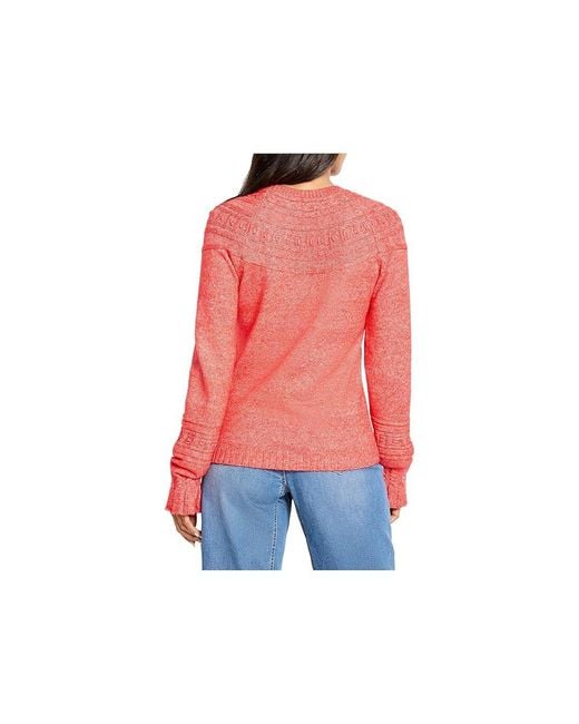 NIC+ZOE Blue Textural Dot Cozy Sweater Clothing Md (Us 8-10) Acrylic/Cotton