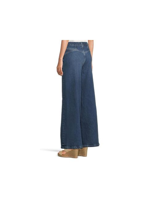 Free People Blue We The Free Kellee High-Rise Palazzo Jeans Clothing, Cotton/Denim/Elastane