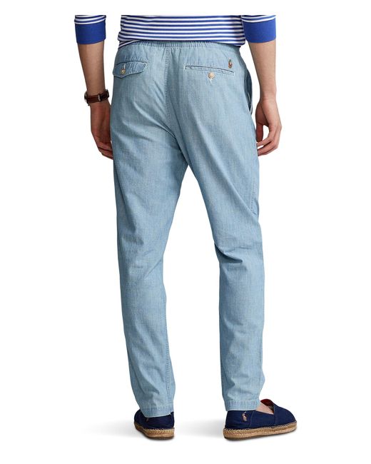 Polo Ralph Lauren Blue Polo Prepster Classic Fit Chambray Pants for men