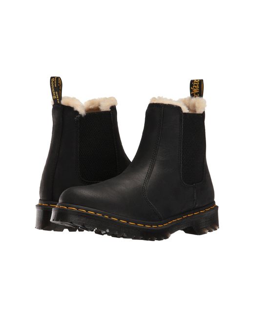 Dr. Martens Leonore Faux Fur Lined Chelsea Boot in Black - Save 38% | Lyst