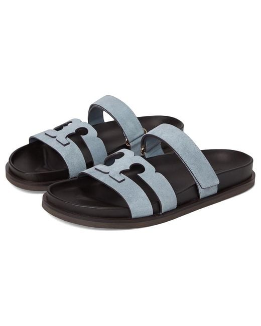 Tory Burch Black Ines Sport Slide Sandals Aria/Cocoa, Suede