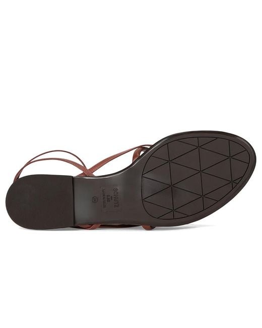 SCHUTZ SHOES Brown Diana Flat Wedge Shoes, Leather