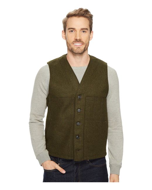 Filson Green Mackinaw Wool Vest for men