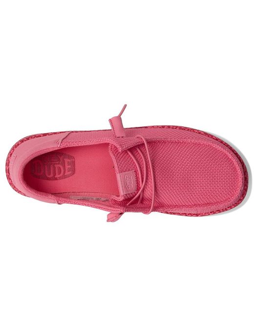 HeyDude Pink Wendy Funk Warped Geo Shoes Lemonade/Hot, Synthetic
