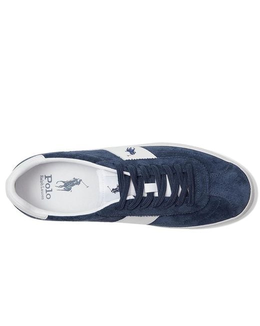 Polo Ralph Lauren Blue Court Vulc Leather-Suede Sneaker Shoes 8 D for men