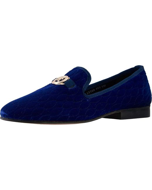 Stacy Adams Blue Valet Velour Slip-On Loafer (Dark) Shoes for men
