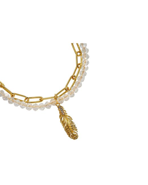 ALEX AND ANI Feather Adjustable Chain Bracelet in Metallic Lyst