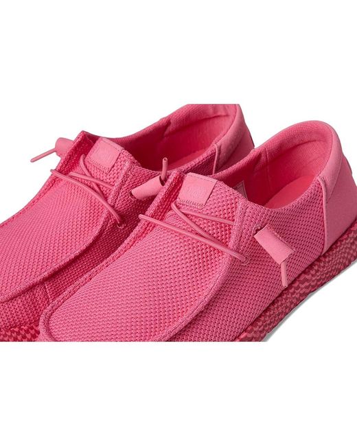 HeyDude Pink Wendy Funk Warped Geo Shoes Lemonade/Hot, Synthetic