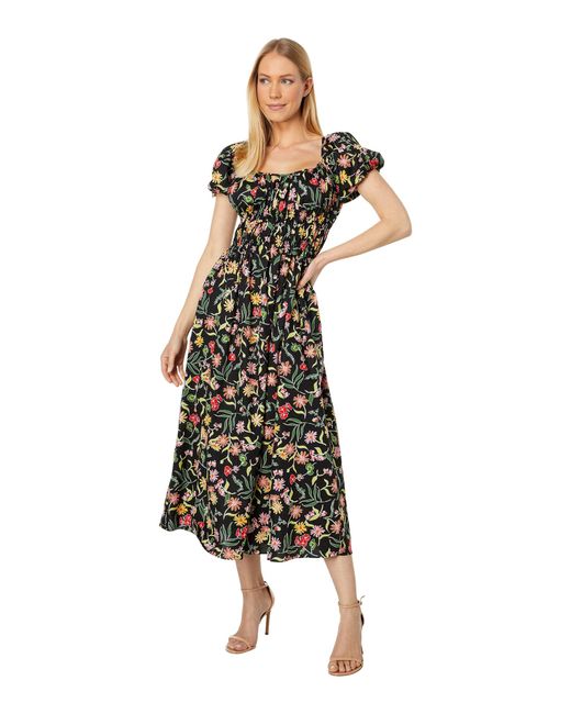 Kate Spade Cotton Rooftop Garden Floral Riviera Dress in Black Lyst