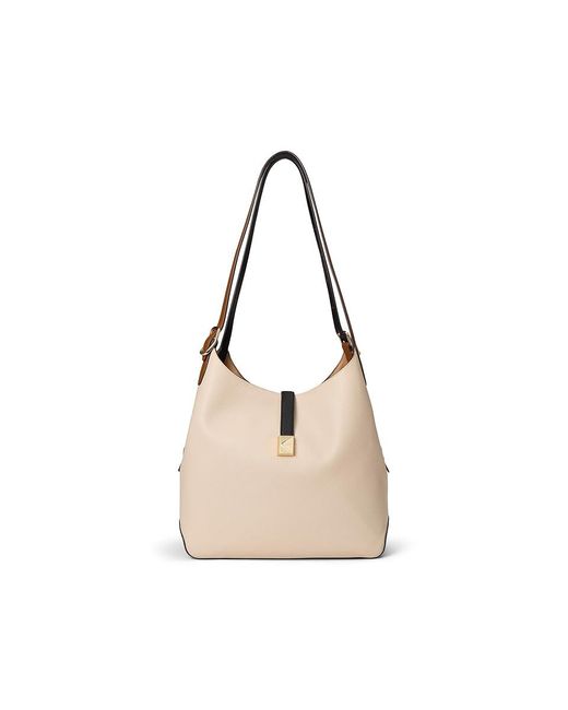 Kate Spade Black Deco Colorblocked Pebbled Leather Large Shoulder Bag (Milk Glass Multi) Shoulder Handbags