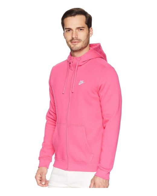 bewonderen meester Kinderdag Nike Club Fleece Full-zip Hoodie (watermelon/watermelon/white) Men's Fleece  in Pink for Men | Lyst