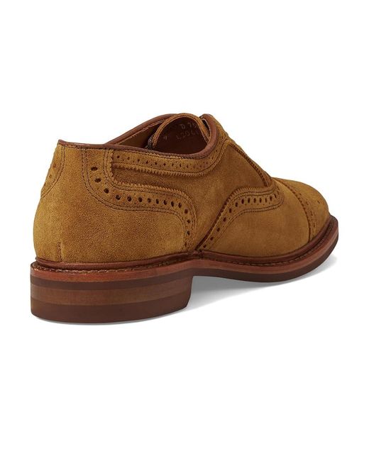 Allen Edmonds Brown Strandmok Cap Toes (Wheat Suede) Lace Up Wing Tip Shoes for men