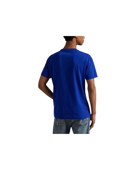 Polo Ralph Lauren Blue Classic Fit Jersey Graphic T-Shirt Clothing, Cotton for men
