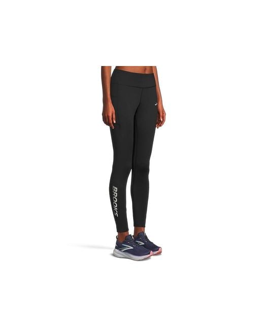Brooks Black Momentum Thermal Tight 2.0 Clothing/Speed Logo, Polyester/Spandex