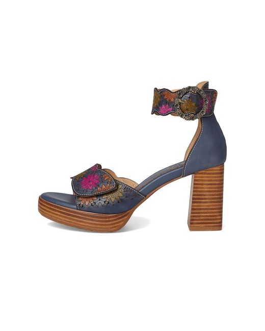 Spring Step Blue Bangles Wedge Shoes, Leather