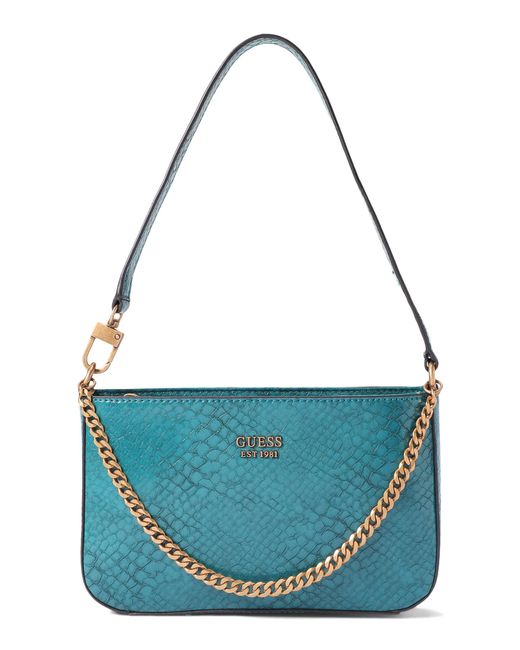 Guess Synthetic Katey Mini Top Zip Shoulder Bag in Green (Blue) | Lyst