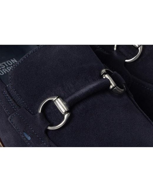 Johnston & Murphy Blue Landry Bit Shoes 10 M (D) Full Grain Leather for men