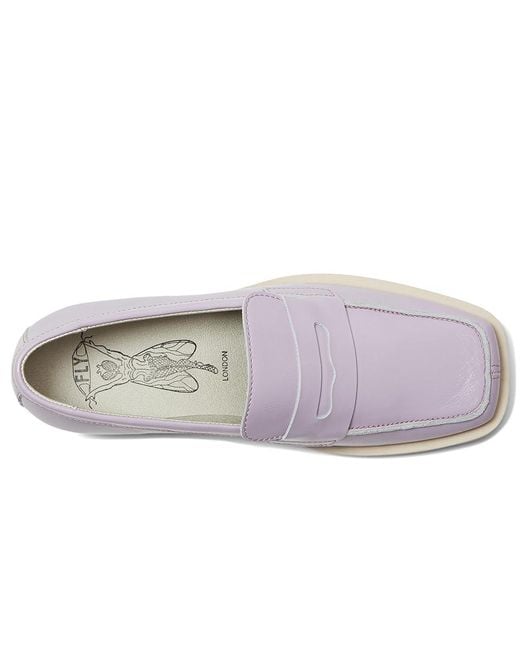 Fly London White Reif194Fly Flat Shoes, Leather