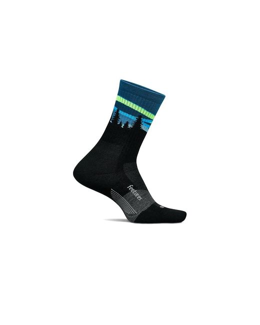 FEETURES SOCKS Black Trail Max Cushion Mini Crew Crew Cut Socks Shoes Xl (Us Shoe 12.5-15.5) Nylon/Polyester/Spandex for men