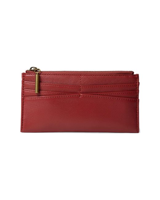 The Sak Leather Neva Large Card Wallet in Red | Lyst