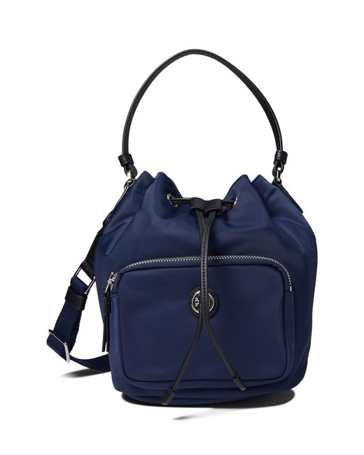 Tory Burch Synthetic Virginia Bucket Bag in Navy (Blue) Lyst