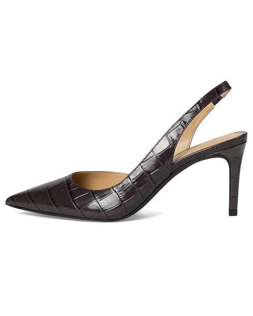 Michael Kors Black Alina Flex Sling Pump Shoes, Leather