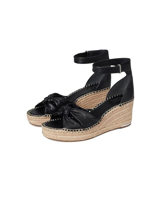 Franco Sarto Black Clementine Wedge Shoes, Leather