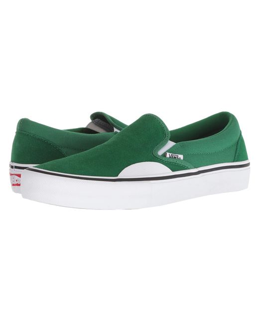 Vans Green Slip-on Pro (white/white) Men's Skate Shoes for men