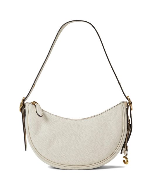 COACH Soft Pebble Leather Luna Shoulder Bag in White | Lyst